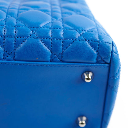 Christian Dior Cannage Leather Shopping Tote Blue