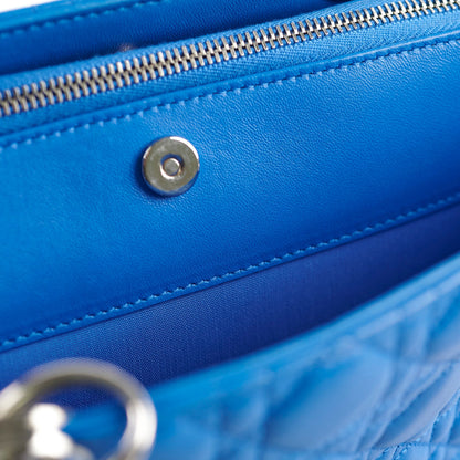 Christian Dior Cannage Leather Shopping Tote Blue