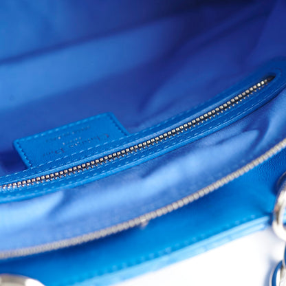 Christian Dior Cannage Leather Shopping Tote Blue