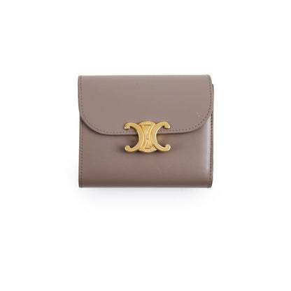 Luxury CELINE Small Flap Wallet Triomphe in Shiny Calfskin Pebble