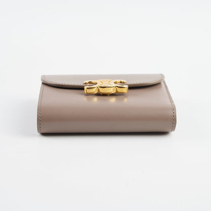 Luxury CELINE Small Flap Wallet Triomphe in Shiny Calfskin Pebble