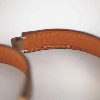 Hermes Rivale Double Tour Bracelet Etoupe Size XS