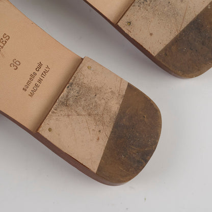 Hermes Oran Sandals Gold Size 36