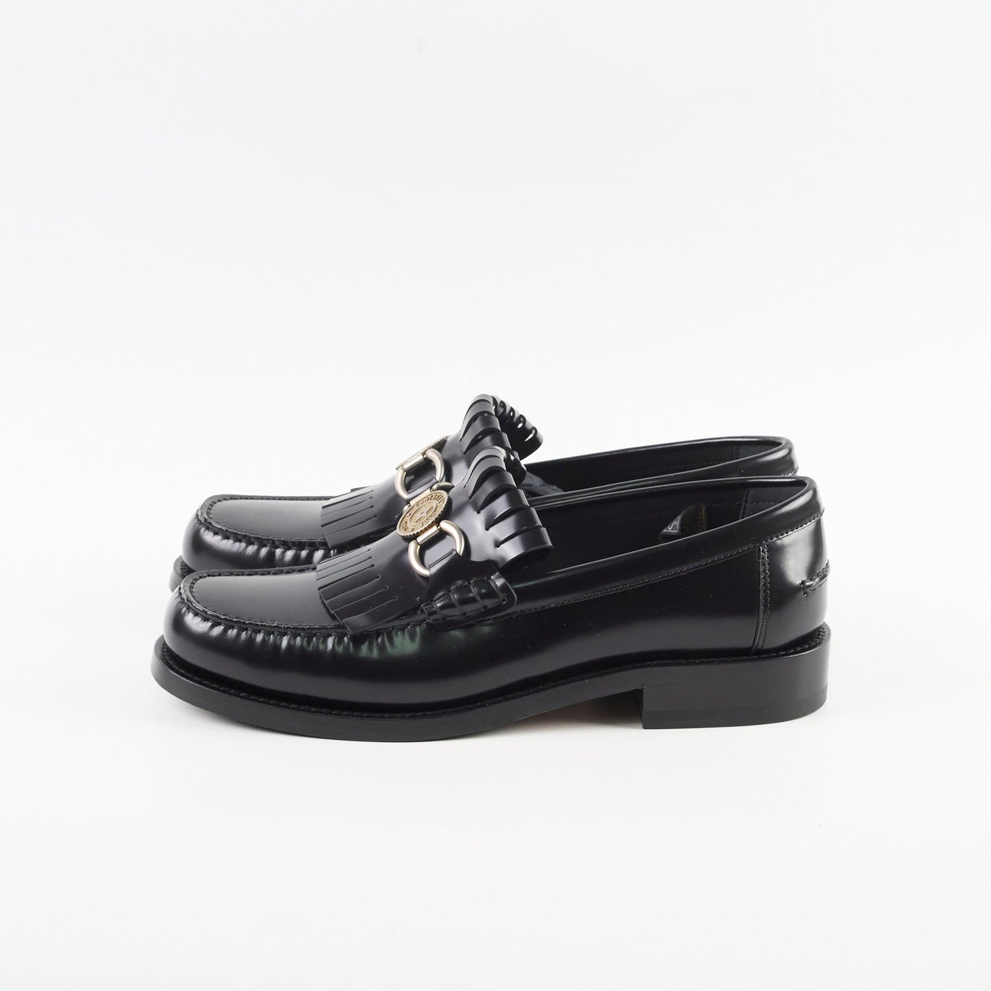 Christian Dior Emblem Leather Loafers Black SIze 39