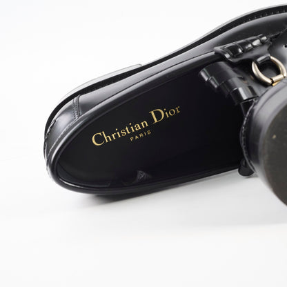 Christian Dior Emblem Leather Loafers Black SIze 39