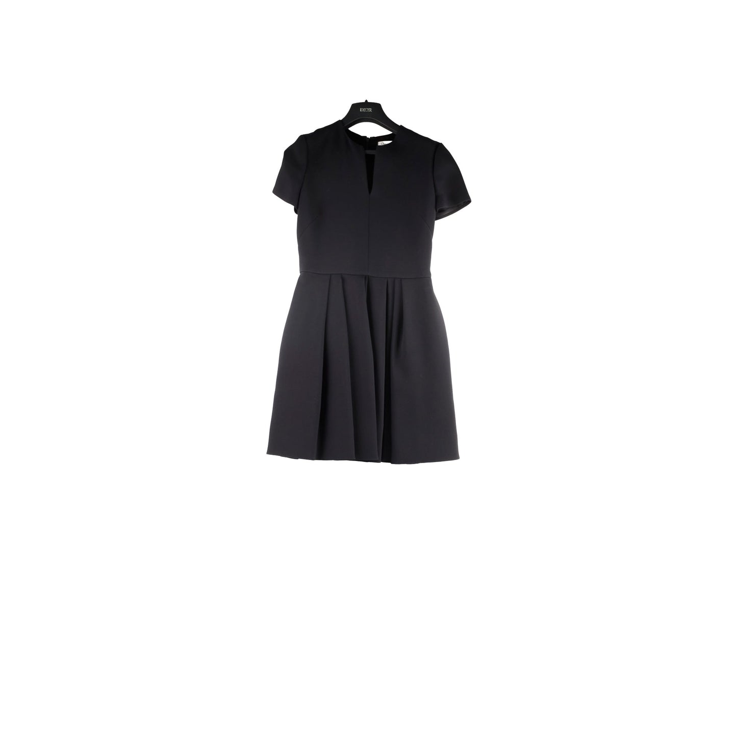 Christina Dior Short Pleated Dress Size 38 Black