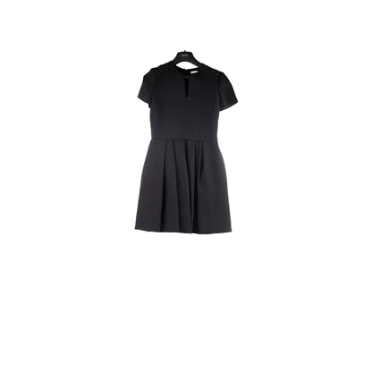 Christina Dior Short Pleated Dress Size 38 Black