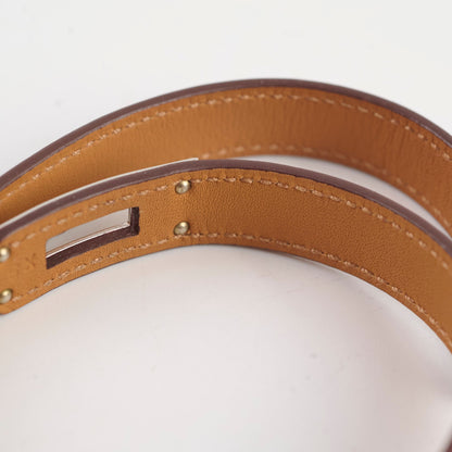 Hermes Leather Double Tour Bracelet XS Epsom Rouge Casque