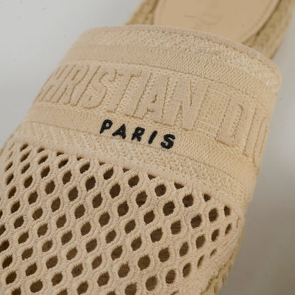 Christian Dior Espadrille Mules Beige Size 37.5