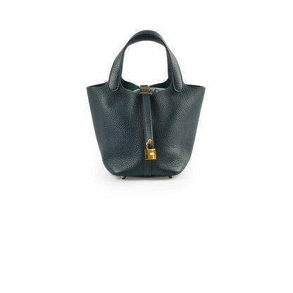 Hermes Picotin 18 Vert Cypres Clemence GHW