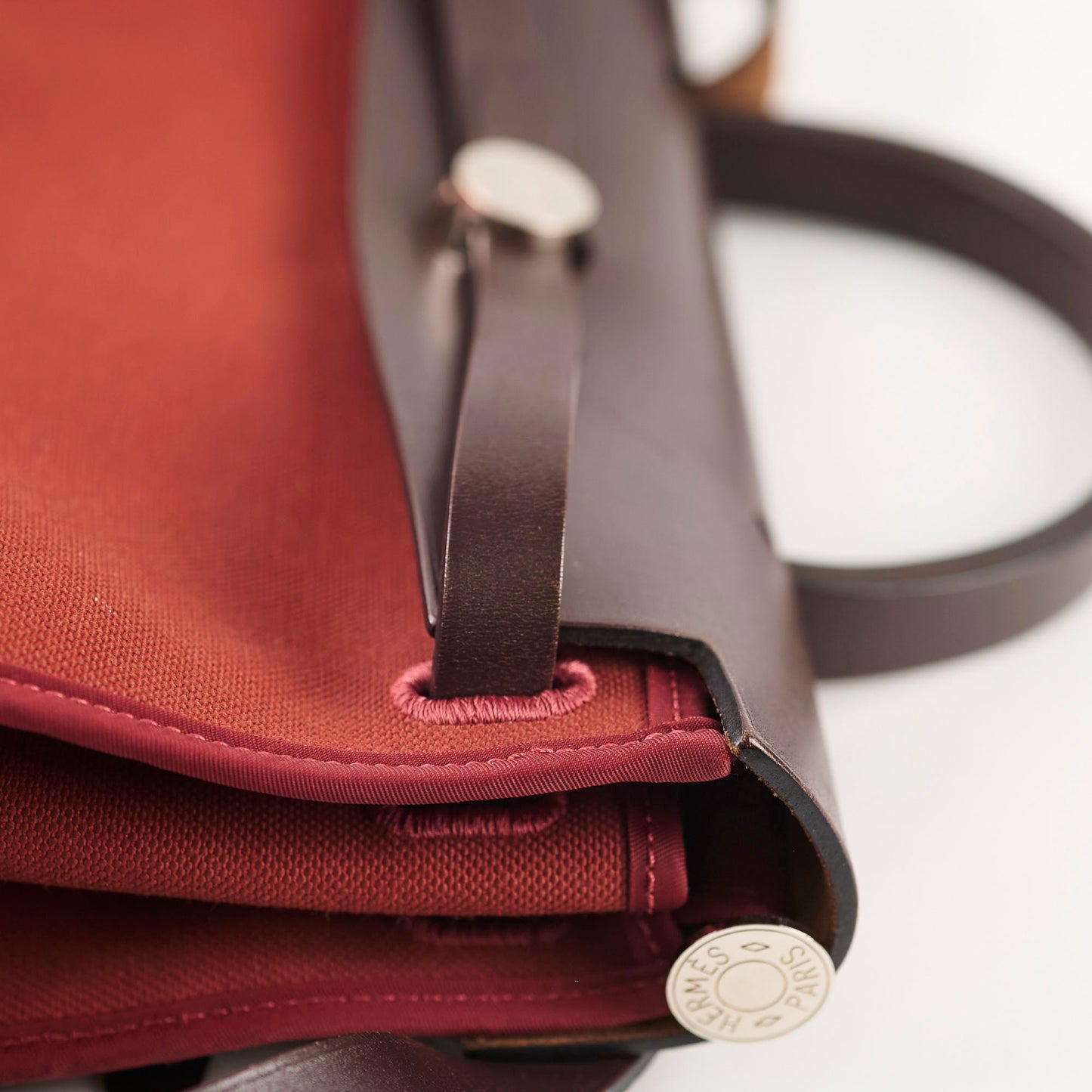 Hermes Herbag 31 PHW Rouge R Square Stamp
