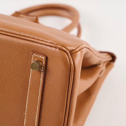 Hermes Birkin 30 Gold Courchevel GHW D in Square