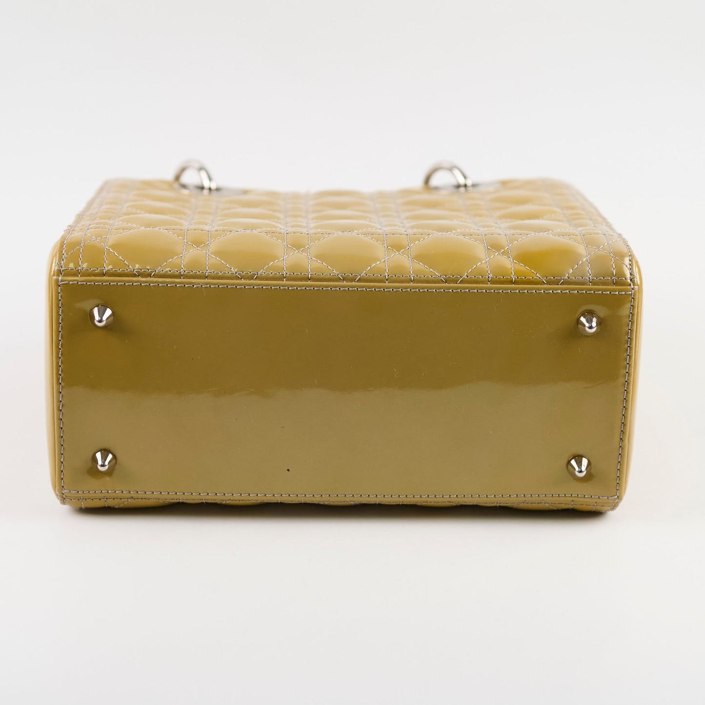 Dior Lady Dior Medium Patent Yellow/Gold