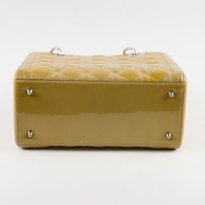 Dior Lady Dior Medium Patent Yellow/Gold