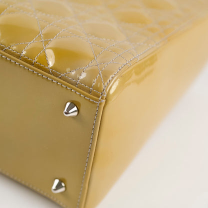 Dior Lady Dior Medium Patent Yellow/Gold