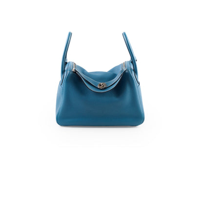 Hermes Lindy 30 Clemence PHW Blue Jeans T Stamp 2015