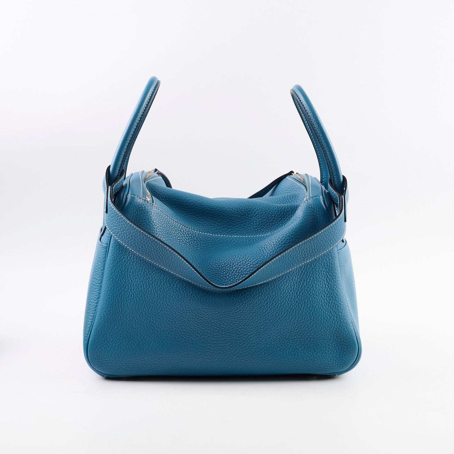 Hermes Lindy 30 Clemence PHW Blue Jeans T Stamp 2015