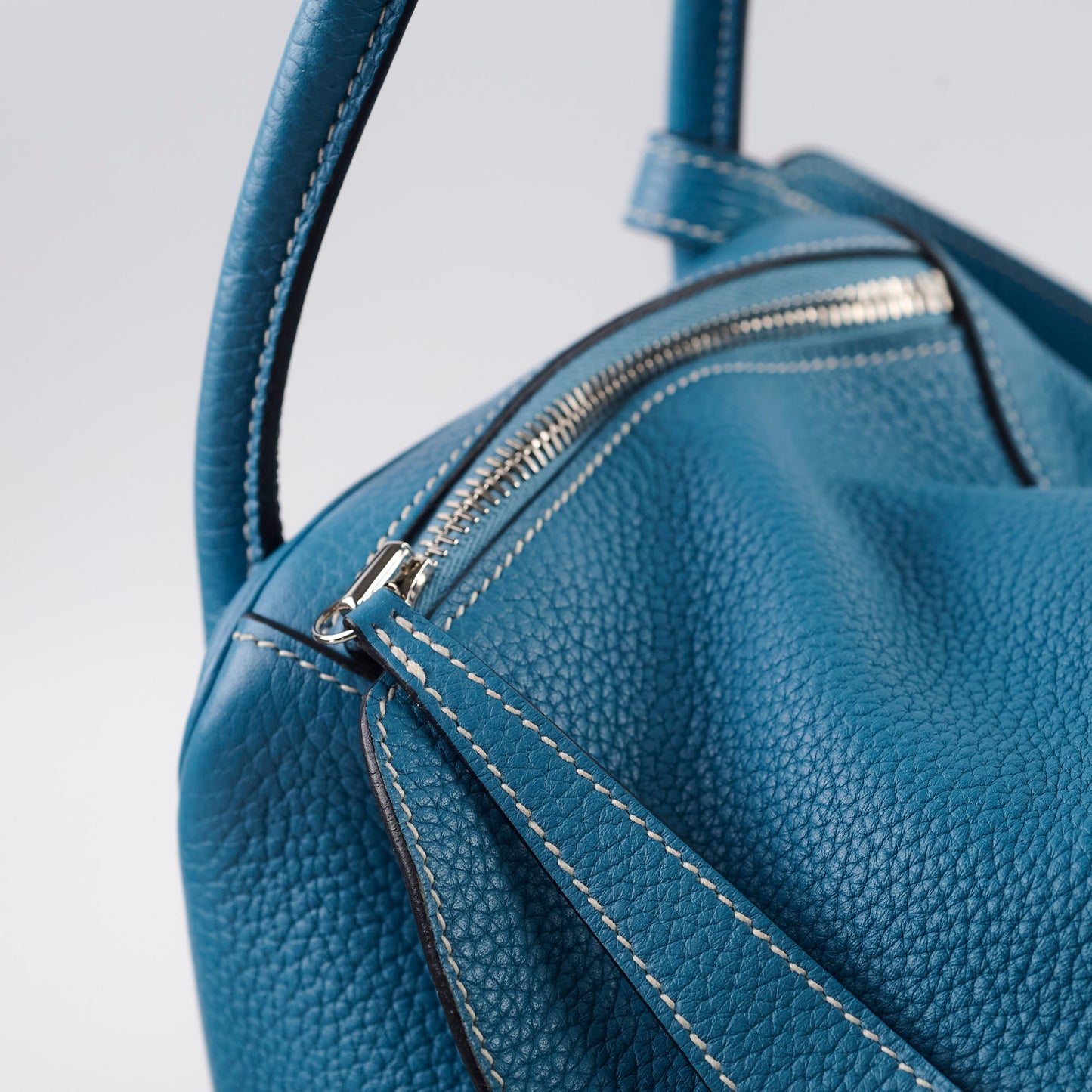 Hermes Lindy 30 Clemence PHW Blue Jeans T Stamp 2015