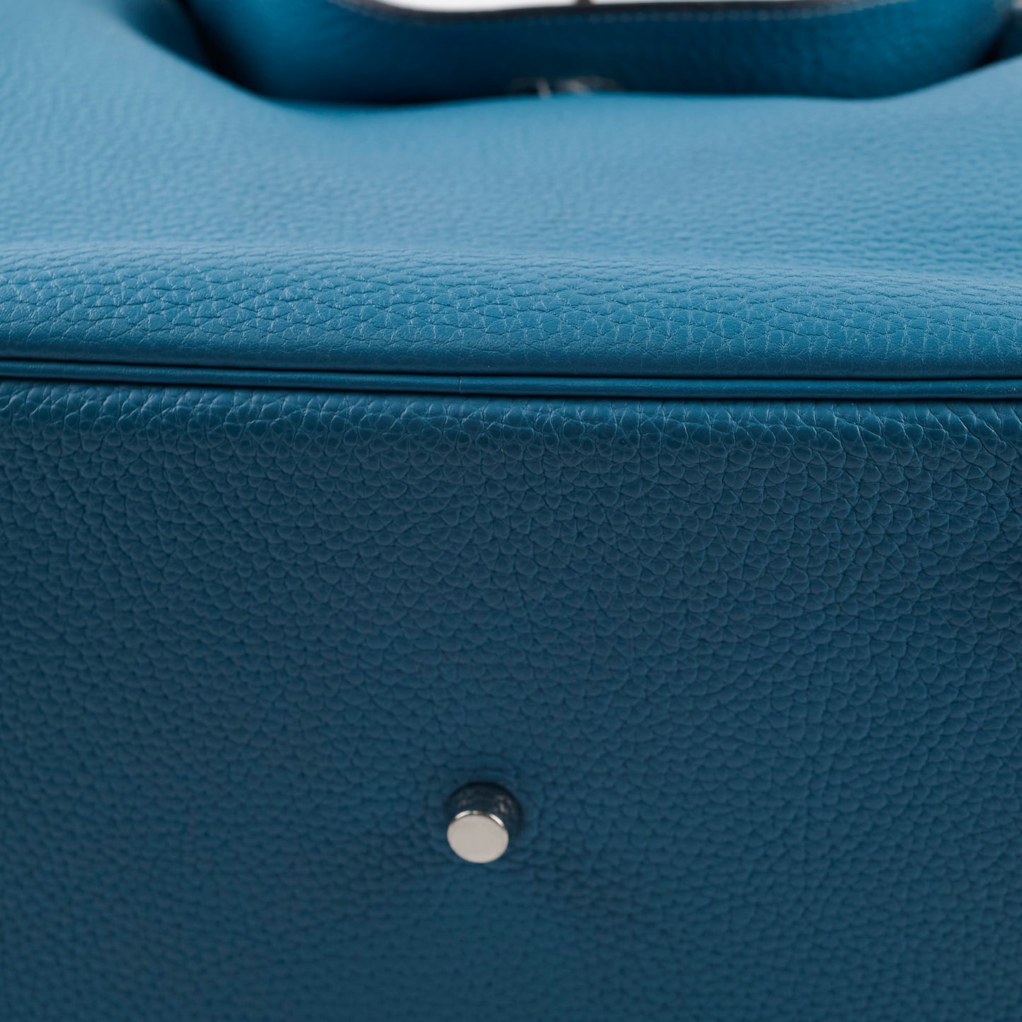 Hermes Lindy 30 Clemence PHW Blue Jeans T Stamp 2015