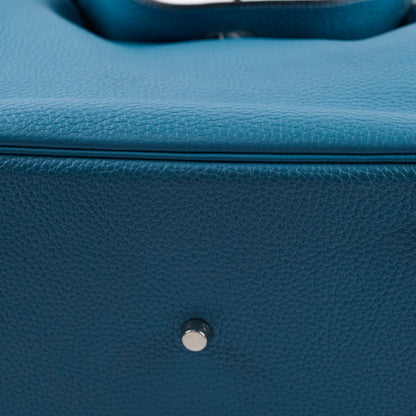 Hermes Lindy 30 Clemence PHW Blue Jeans T Stamp 2015