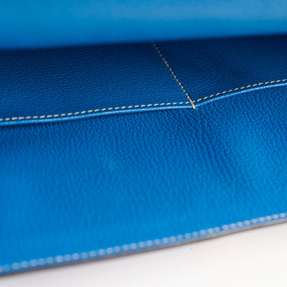 Hermes Kelly 35 Candy Bleu Electrique and Mykonos Epsom Retourne Palladium HW, R in square