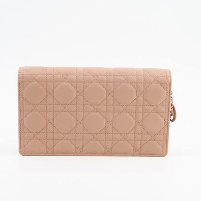 Dior Lady Dior Wallet On Chain WOC Ultra Matte Blush Pink