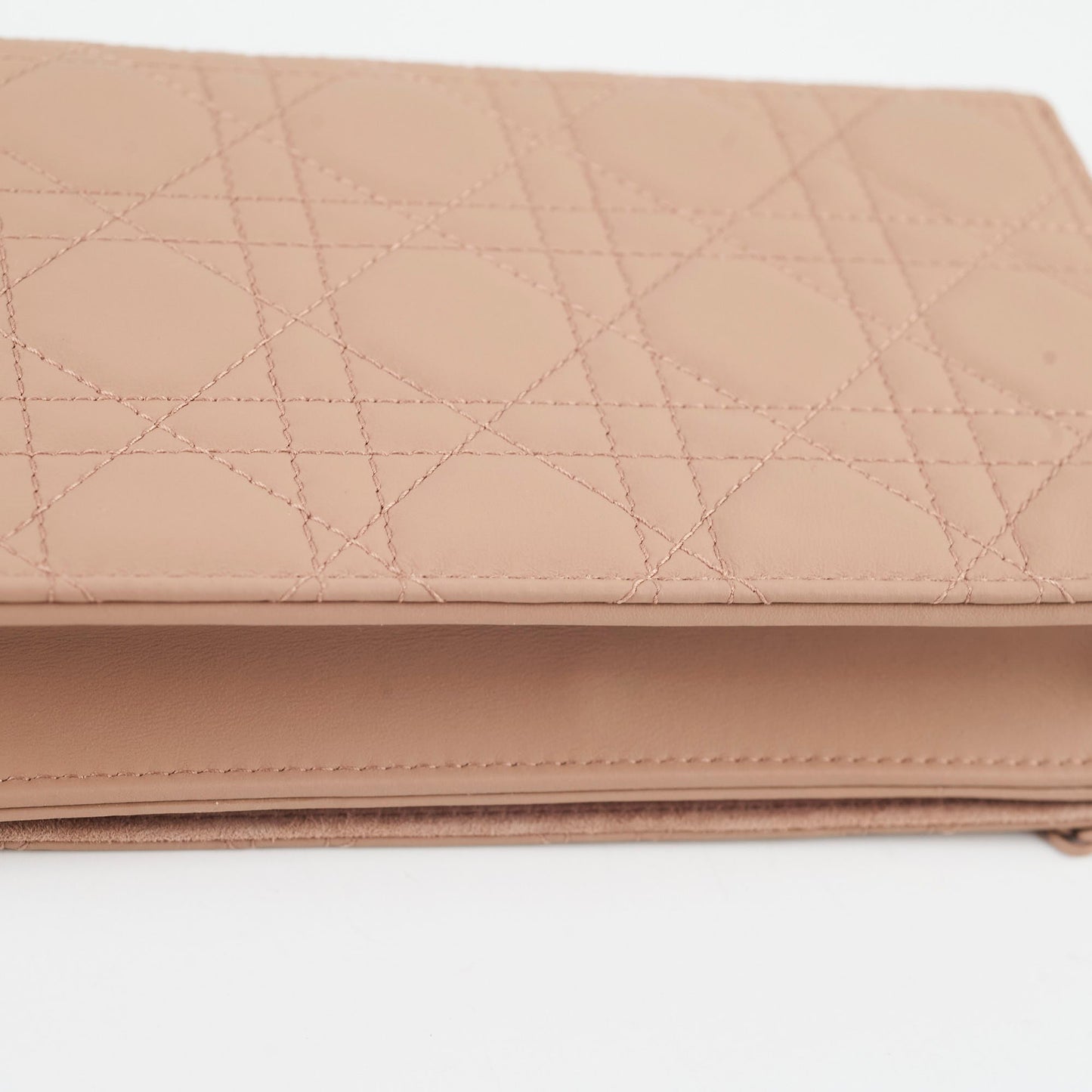 Dior Lady Dior Wallet On Chain WOC Ultra Matte Blush Pink