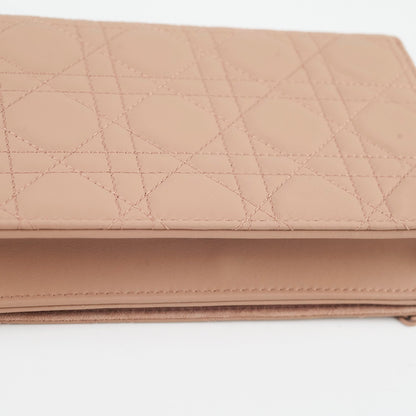 Dior Lady Dior Wallet On Chain WOC Ultra Matte Blush Pink