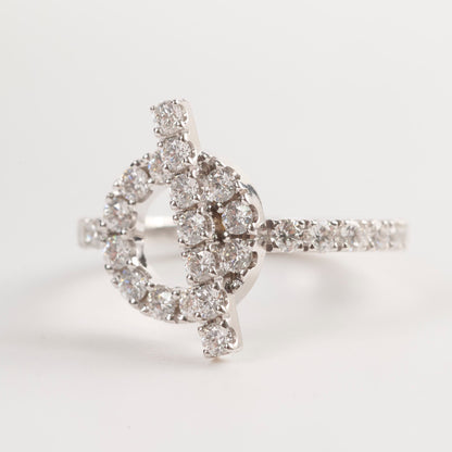 Hermes Finess White Gold with Diamond Ring Size 51