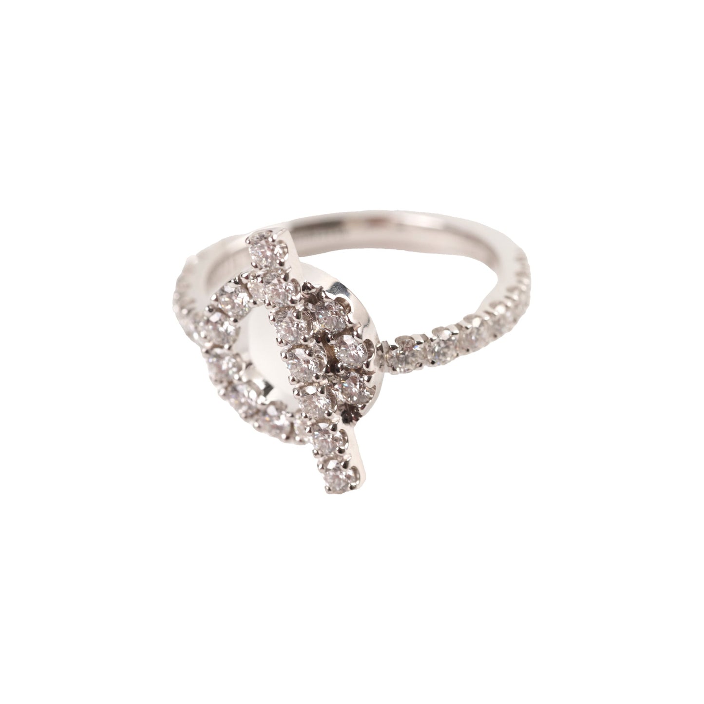 Hermes Finess White Gold with Diamond Ring Size 51