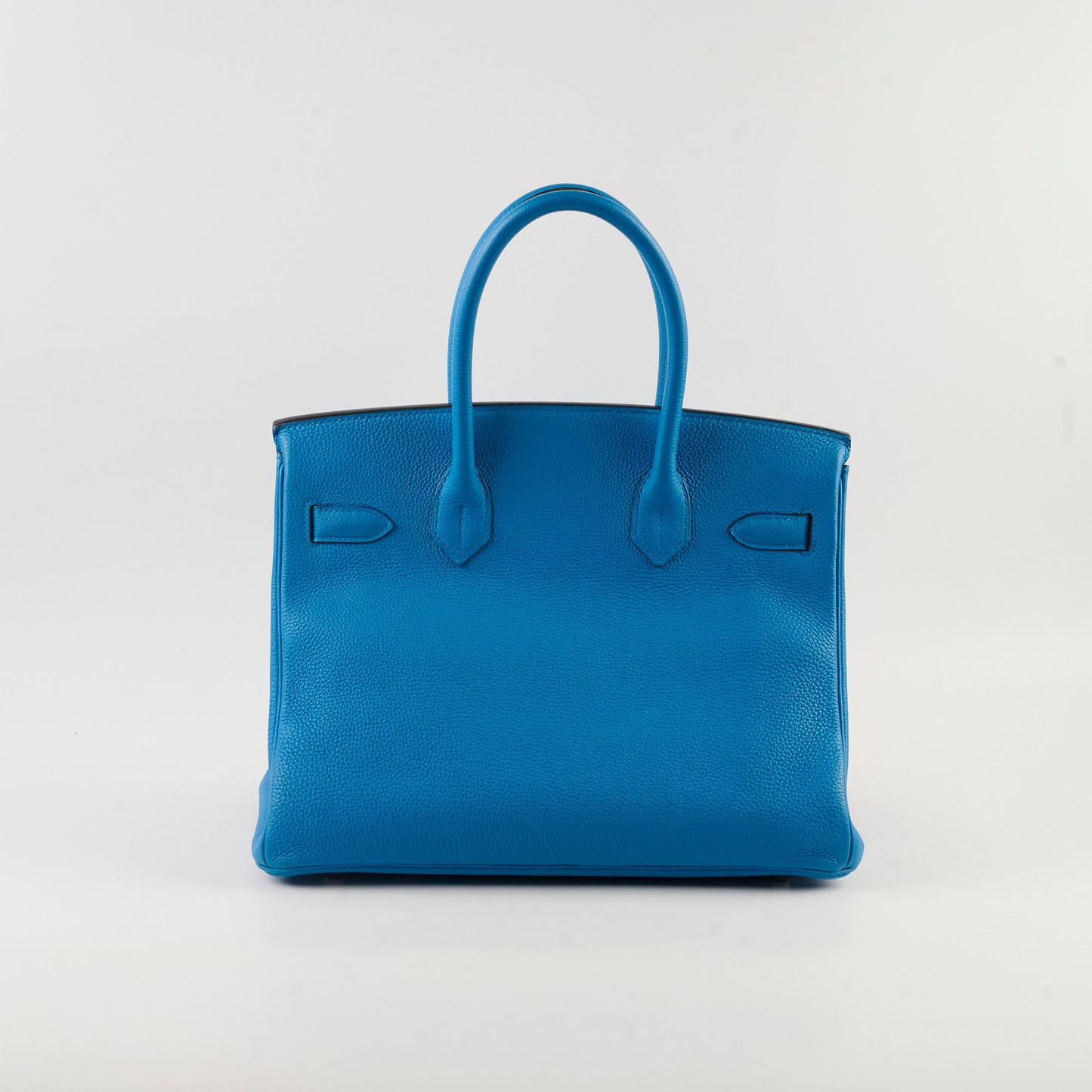 Hermes Birkin 30 Blue Zanzibar/ Malachite Verso Togo Leather PHW A Stamp