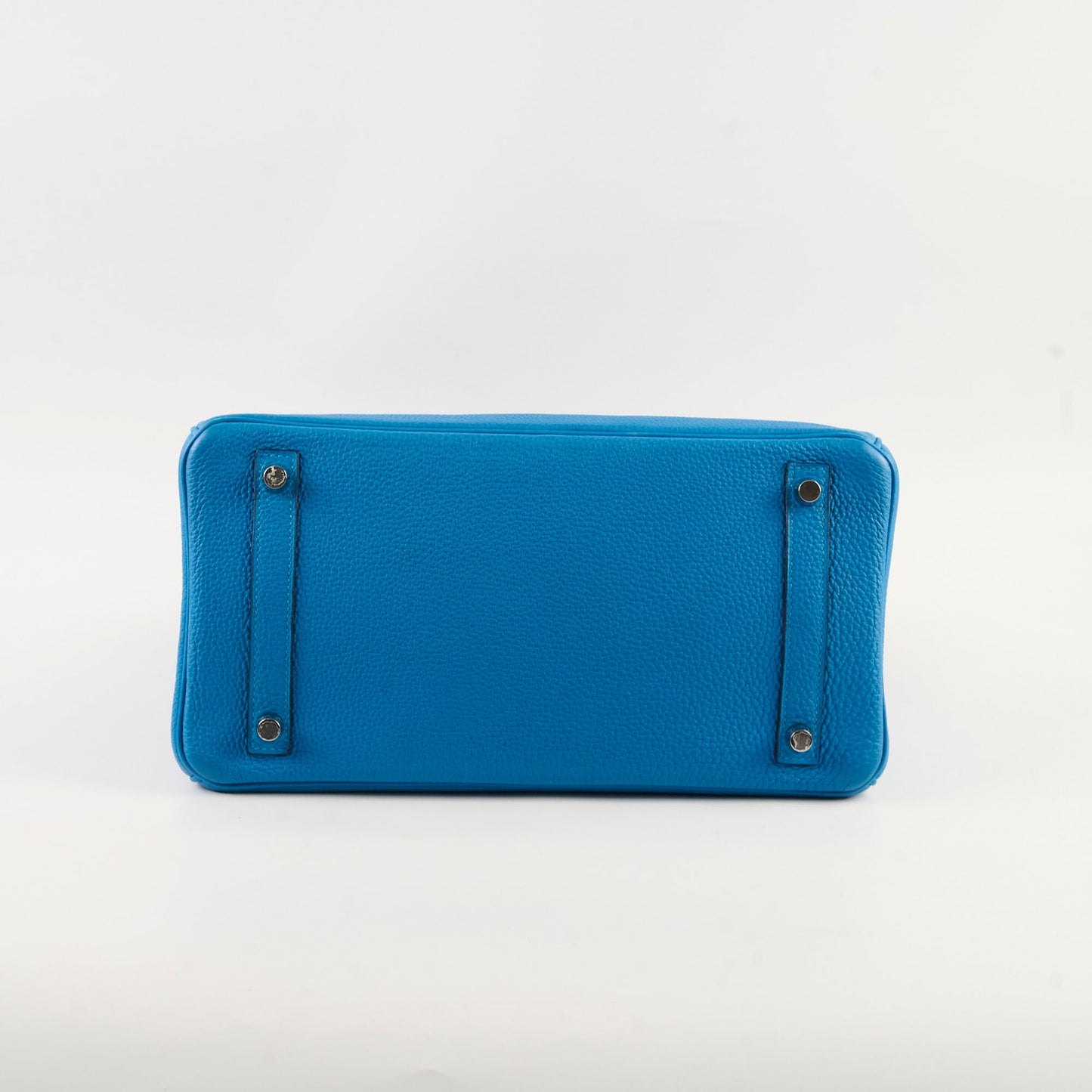 Hermes Birkin 30 Blue Zanzibar/ Malachite Verso Togo Leather PHW A Stamp