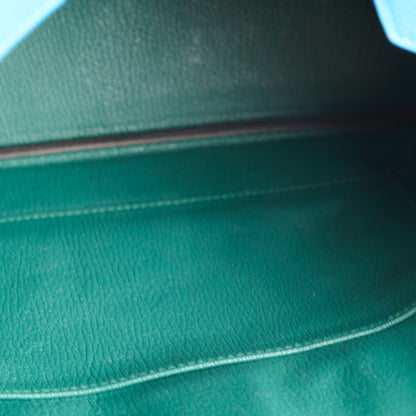 Hermes Birkin 30 Blue Zanzibar/ Malachite Verso Togo Leather PHW A Stamp