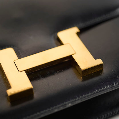 Hermes Constance 23 Box Calf Black GHW M in Circle (1983)