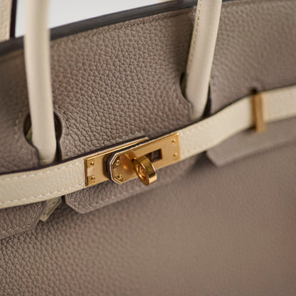 Hermes Birkin 25 Gris Asphalt/ Craie Togo RGHW HSS Special Order Z Stamp