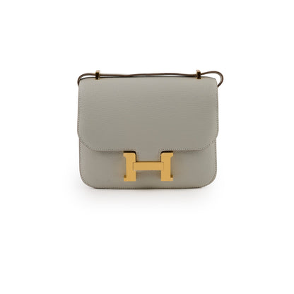 Hermes Mini Constance 18 Gris Perle K Stamp