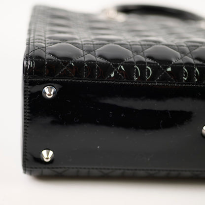 Christian Dior Large Lady Dior Black Patent