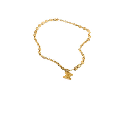 Luxury CELINE Triomphe Logo Belt Gold Size 90