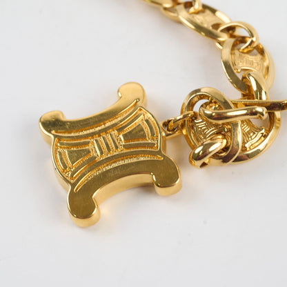 Luxury CELINE Triomphe Logo Belt Gold Size 90