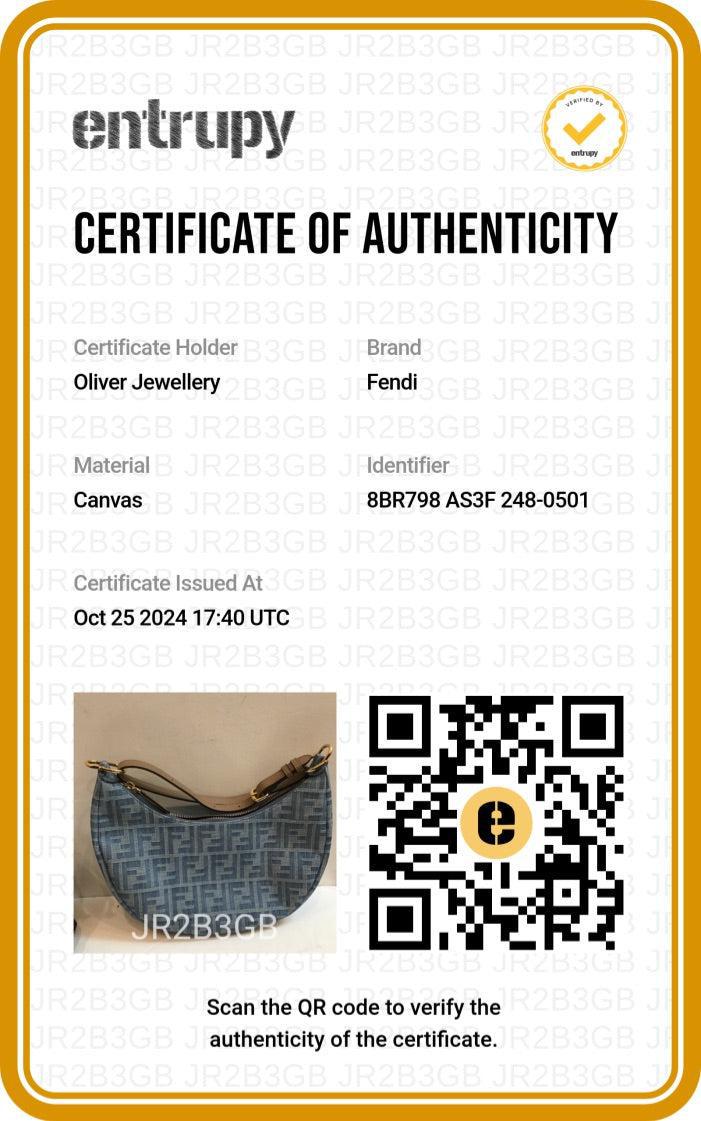 Fendi Blue FF Denim Small Fendigraphy Bag