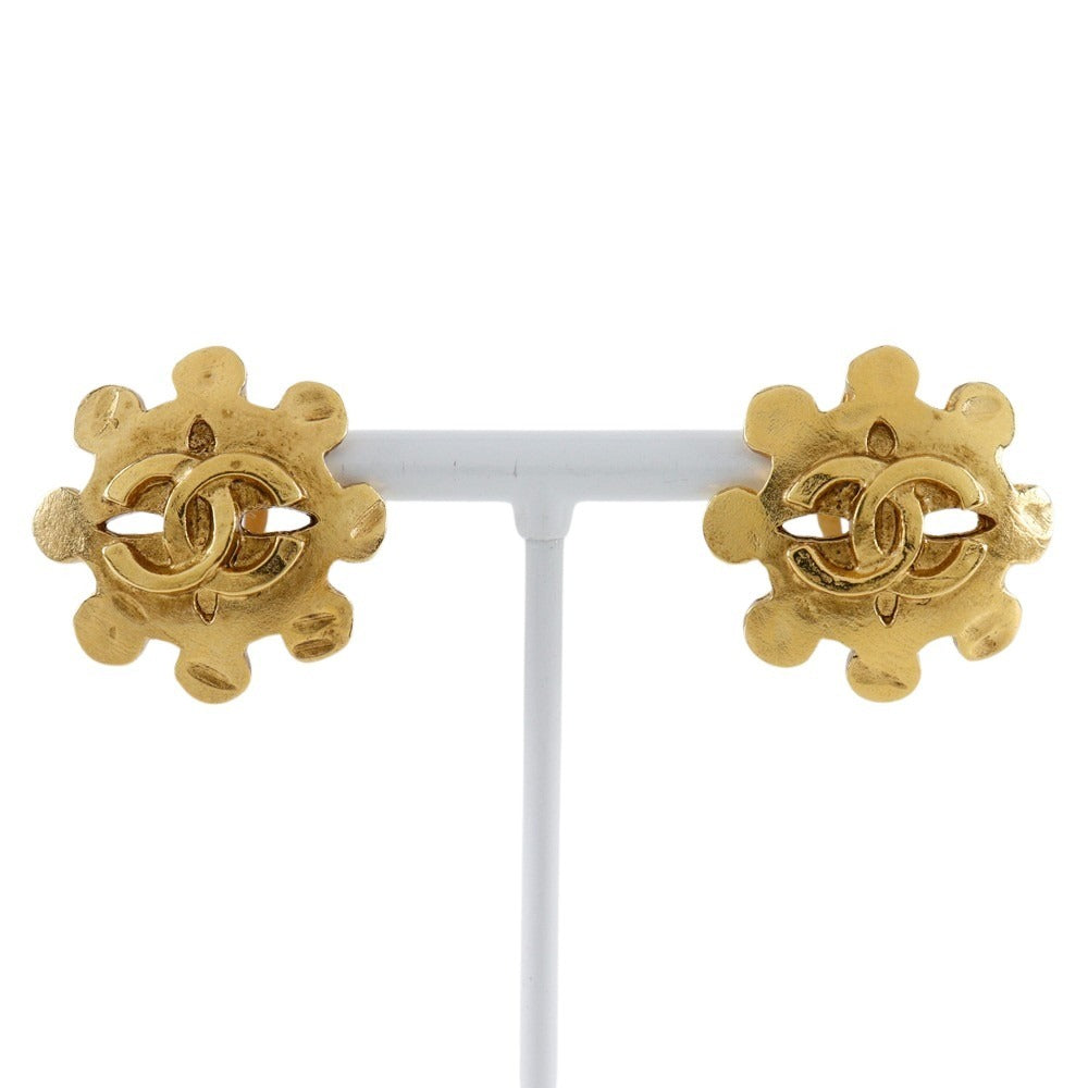CHANEL Earring Plated Gold gold vintage COCO Mark Women