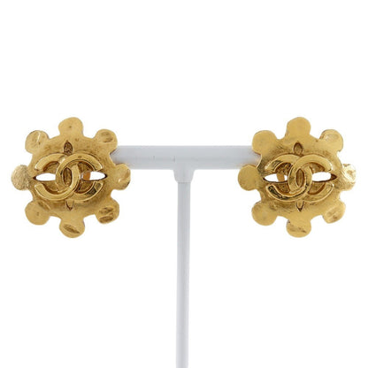 CHANEL Earring Plated Gold gold vintage COCO Mark Women