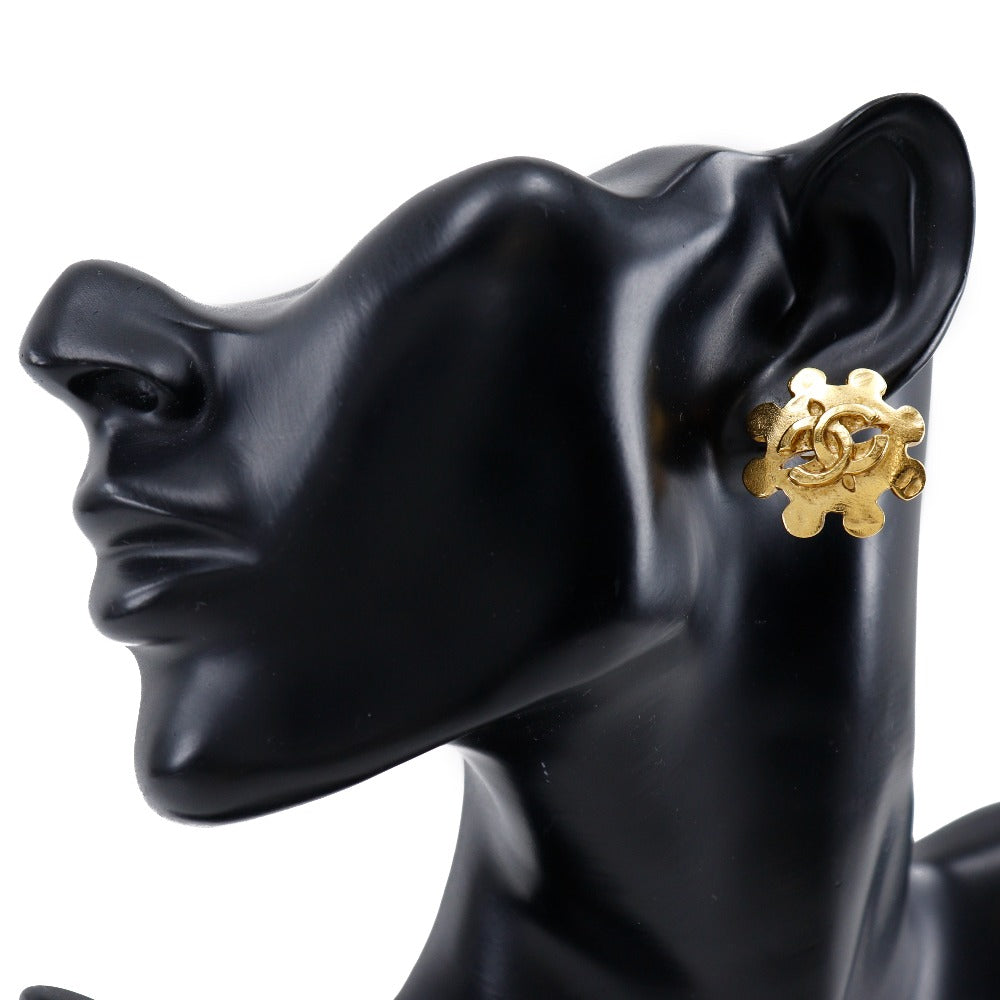 CHANEL Earring Plated Gold gold vintage COCO Mark Women