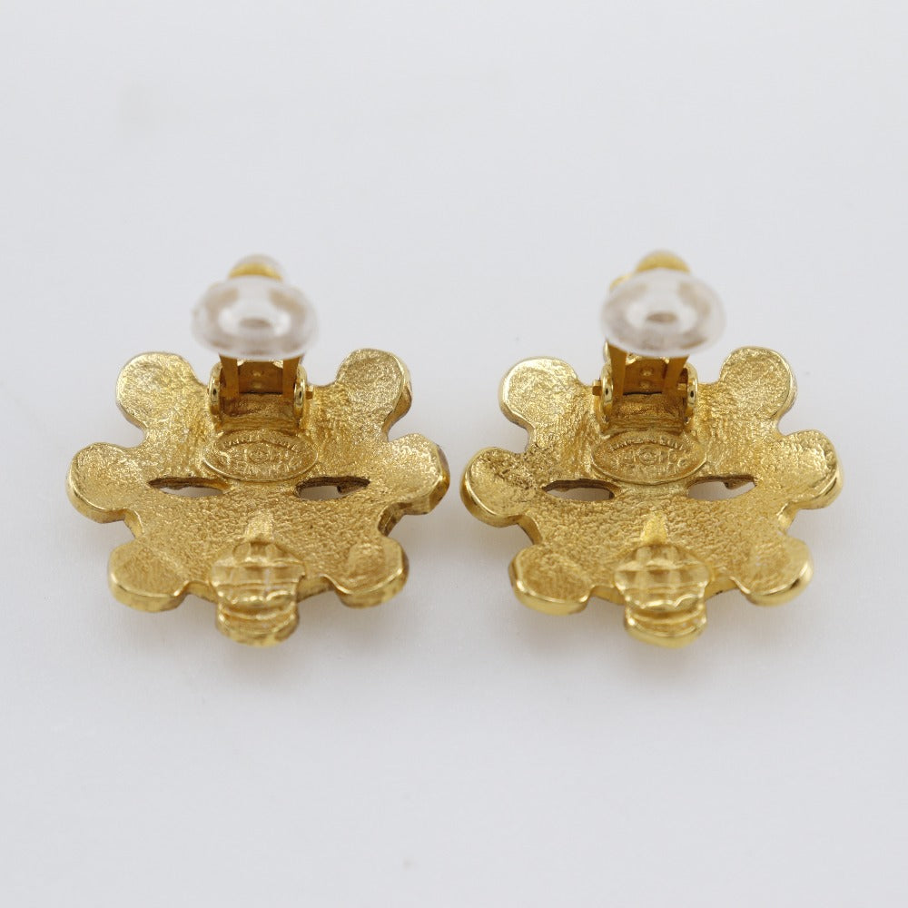CHANEL Earring Plated Gold gold vintage COCO Mark Women