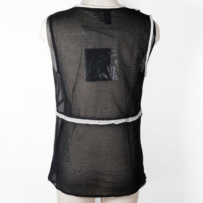 CHANEL Tank top P30617V13551 cotton black 07P No sleeve Women 40