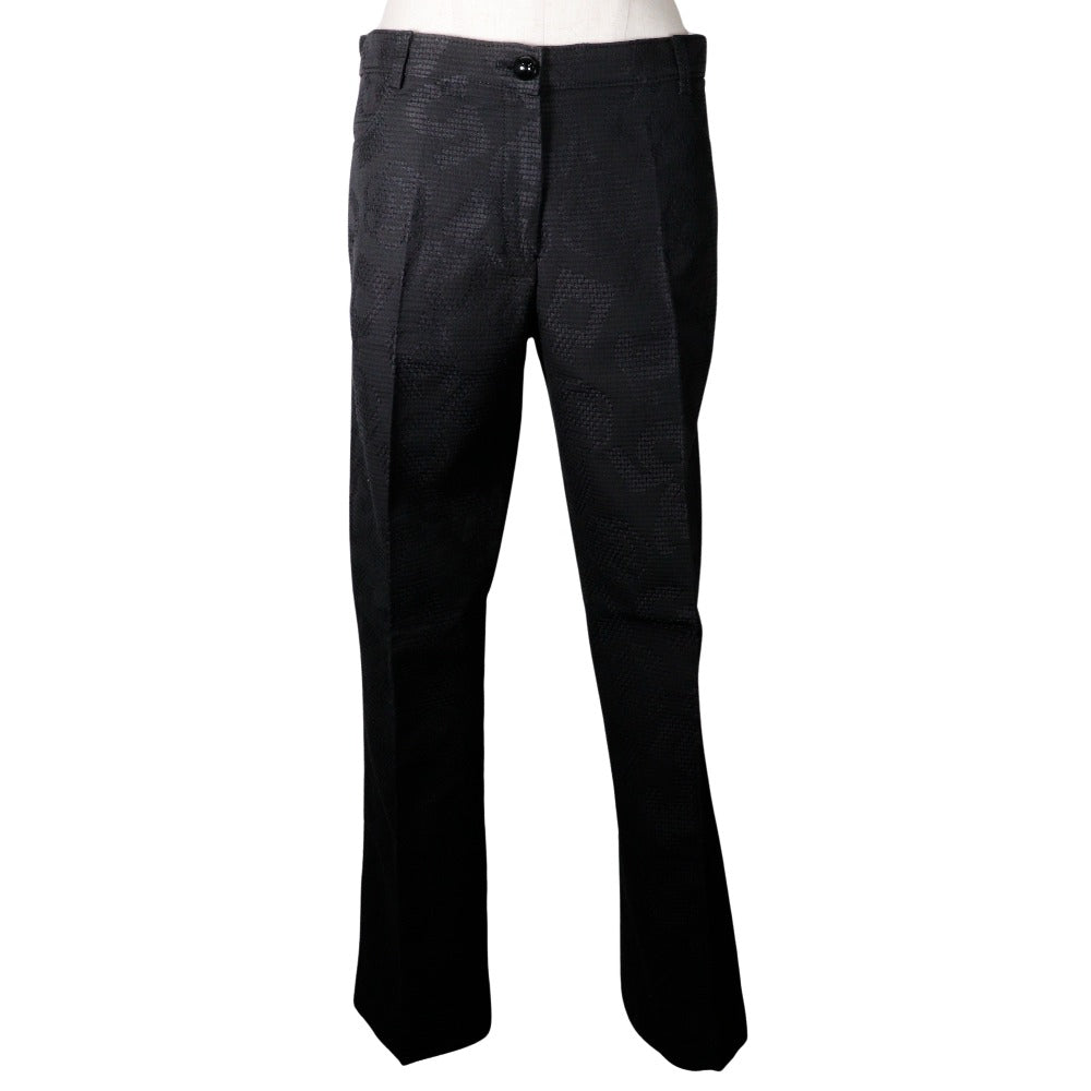 CHANEL Pants P28697V18473 cotton black 06P icon Women 36