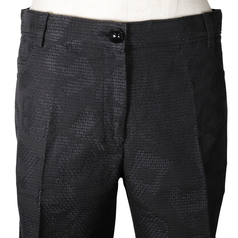 CHANEL Pants P28697V18473 cotton black 06P icon Women 36