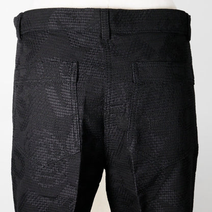 CHANEL Pants P28697V18473 cotton black 06P icon Women 36