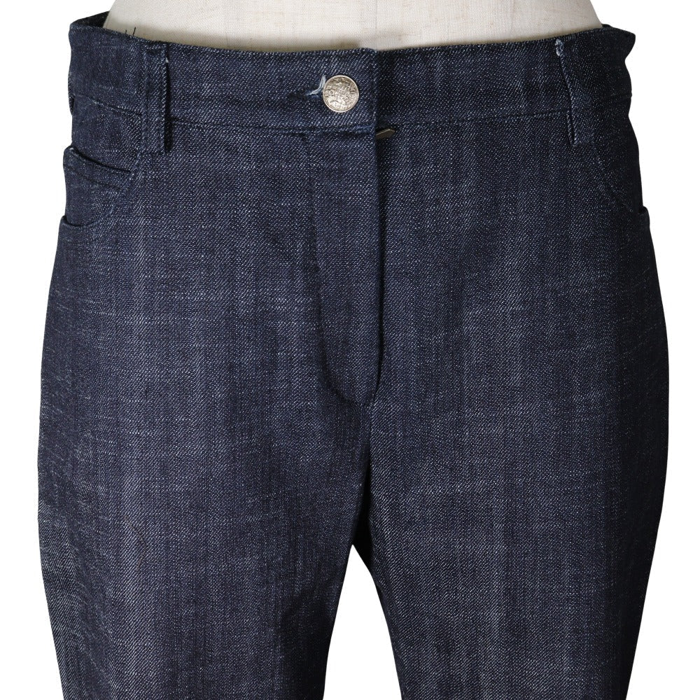 CHANEL Denim pants P25298V16033 cotton Indigo 05C Wappen Women 42