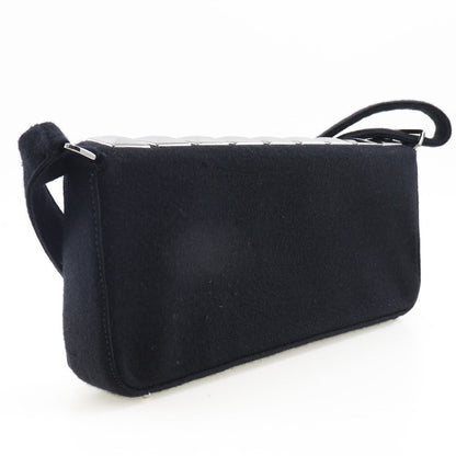 CHANEL Shoulder Bag cotton black Ice cube Chocolate bar Women